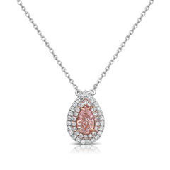 Fancy natural pink diamond, pink diamond pendant, light pink pear diamond, pear shape diamond, pink pear shape.