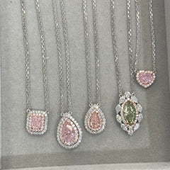 natural pink diamond, pink diamond pendant, light pink pear diamond, pear shape diamond, pink pear shape