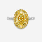 Two Tone Oval Diamond Halo Engagement Ring
