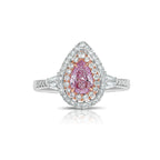Ethereal pink diamond ring. pink diamond rings. pink diamond jewelry. GIA certified pink diamond jewelry. GIA certified pink diamonds.