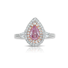 Ethereal pink diamond ring. pink diamond rings. pink diamond jewelry. GIA certified pink diamond jewelry. GIA certified pink diamonds.
