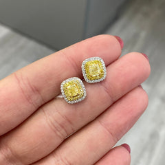 2 carat yellow diamond earrings. 2 carat yellow diamond studs