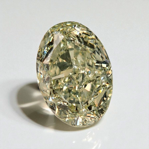 3 carat green yellow oval diamond GIA certified