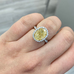 yellow diamond ring. yellow diamond oval ring. yellow diamond halo ring.