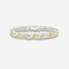 13ct Yellow & White Pear Diamond Double Row Bracelet