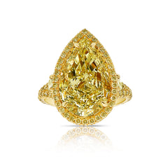 Fancy 8 carat yellow diamond ring. Yellow diamond engagement ring. Yellow diamond radiant cut. Yellow diamond ring. Yellow diamond jewelry.