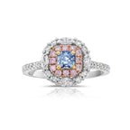 GIA certified fancy blue diamond ring with VS2 clarity.