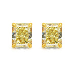 1.5ct Each Elongated Radiant Yellow Diamond Studs