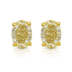 1ct Each Yellow Oval Diamond Studs