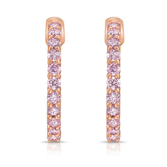 Pink Diamond Mini Hoop Earrings