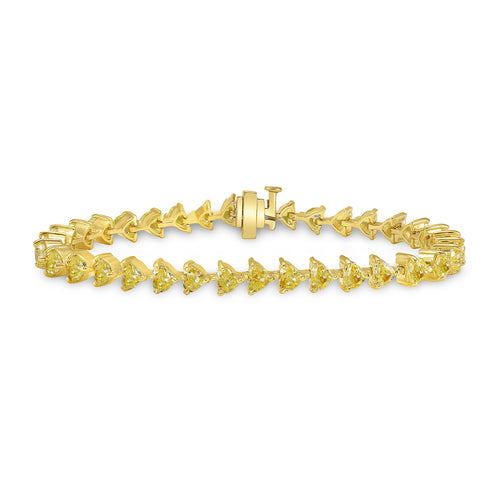 Yellow Heart Shape Diamond Tennis Bracelet