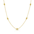 Yellow Diamond Bezel Station Necklace