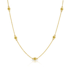 Yellow Diamond Bezel Station Necklace