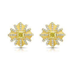 The Meelie Flower Yellow Diamond Studs