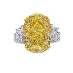 5ct Fancy Intense Yellow Oval Diamond Engagement Ring