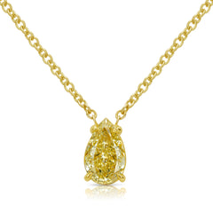 1.40ct Fancy Yellow Pear Diamond Pendant