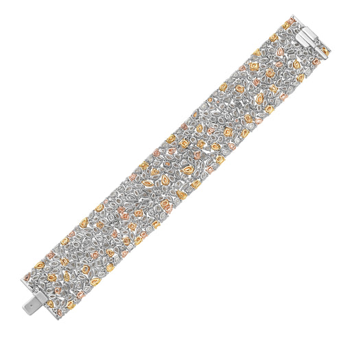 Fancy Color and White Diamond Carpet Bracelet