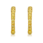 1 Carat Yellow Round Diamond Mini Hoop Earrings