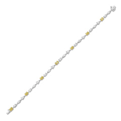 Yellow and White Diamond Mixed Shape Bracelet