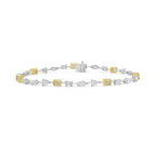 Yellow and White Diamond Mixed Shape Bracelet