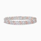 10.5ct Fancy Pink & White Pear Shape Diamond Double Row Bracelet