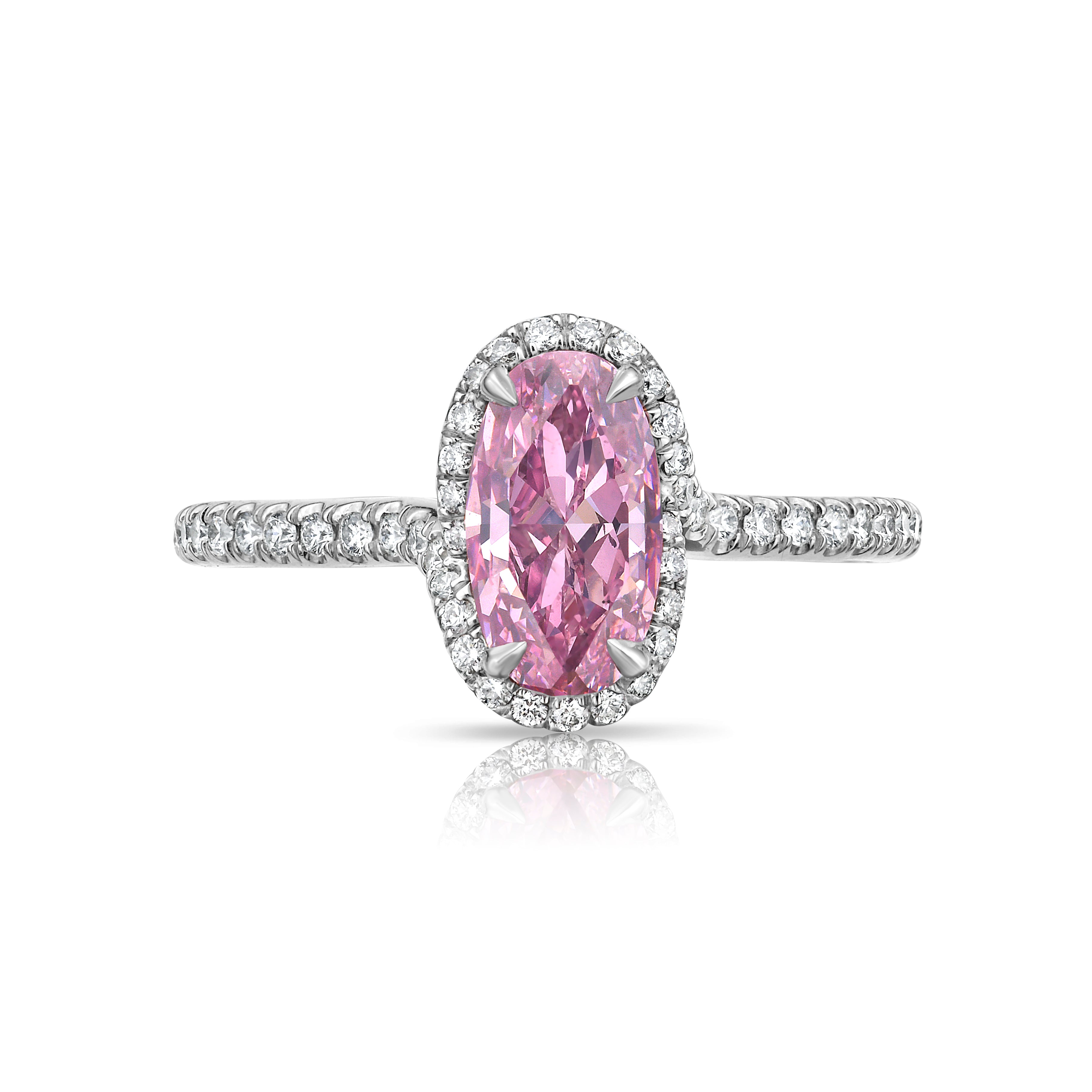 Fancy Vivid Purple-Pink Oval Diamond Ring – Rare Colors