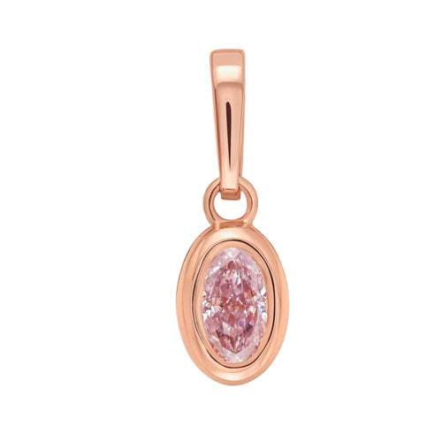 Pink Oval Diamond Charm