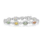 Rare Multi Color Fancy Shape Halo Bracelet