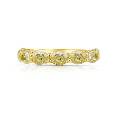 3ct Fancy Yellow Oval Diamond East West Half Eternity Band