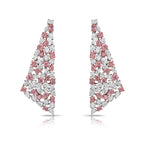 Mixed Shape Pink and White Diamond Chandelier Earrings