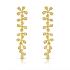 Yellow Diamond Drop Earrings. Flower diamond drop earrings. unique diamond drop earrings.