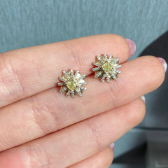 The Meelie Flower Yellow Diamond Studs