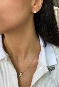 Bezel Swirl Pavé Yellow Pear Diamond Pendant