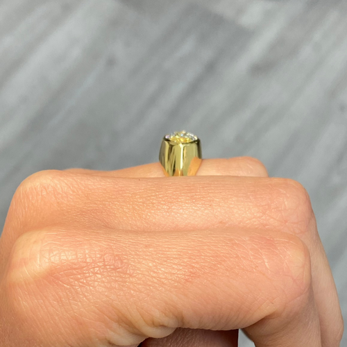Fancy Yellow Marquise Cut East West Bezel Set Diamond Ring