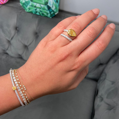 Yellow DIamond in Bezel Spiral Ring