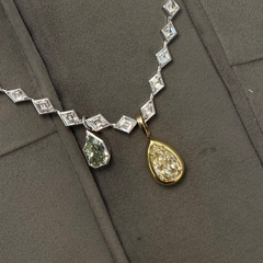 5.5 Carat Yellow Pear Diamond Detachable Bezel Pendant