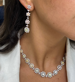 Fine multicolor natural diamond necklace.