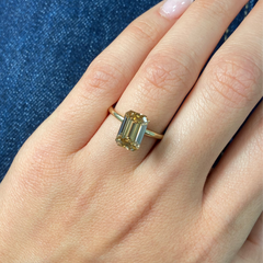 3.55ct Fancy Brown-Yellow Emerald Cut Diamond - Loose
