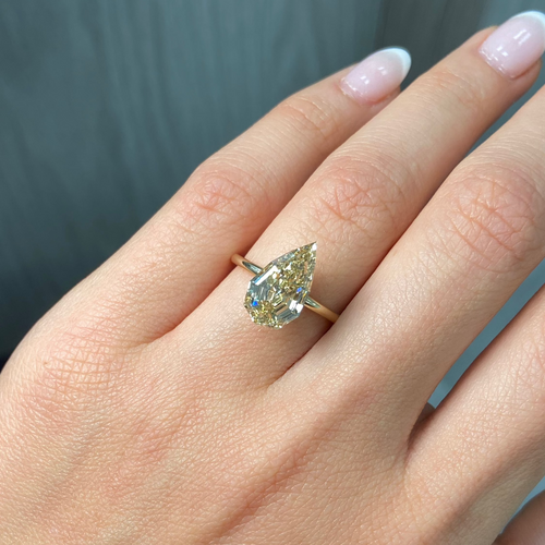 4.02ct Fancy Brownish Yellow Pear Step Cut Diamond - Loose