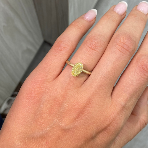2.00ct Fancy Yellow Oval Cut Diamond - Loose