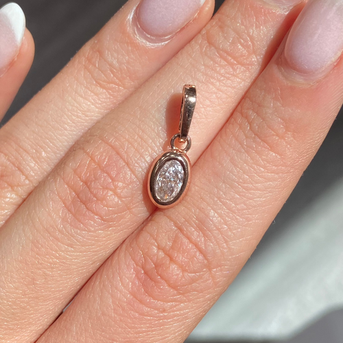 Pink Oval Diamond Charm