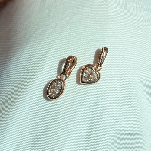 Pink Heart Shape Diamond Charm