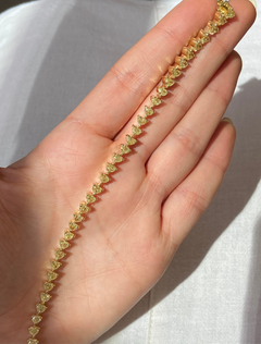 Yellow Heart Diamond Tennis Bracelet