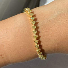 Yellow Heart Shape Diamond Tennis Bracelet