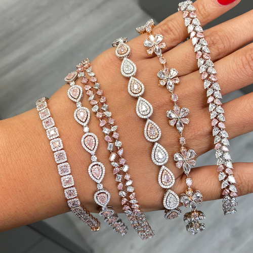 Pink Diamond Halo Bracelet
