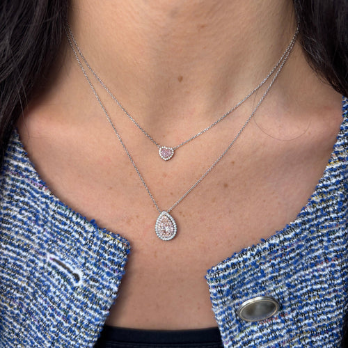 0.70ct Faint Pink Heart Diamond Pendant