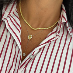 Yellow Pear Diamond Lariat Necklace