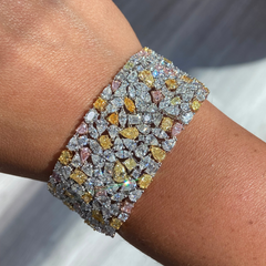 Fancy Color and White Diamond Carpet Bracelet