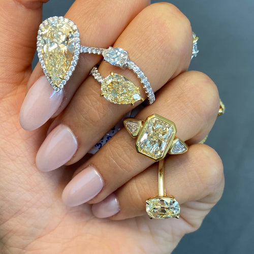 Yellow Diamond Bezel Set Engagement Ring