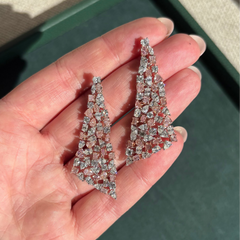 Mixed Pink and White Diamond Chandelier Earrings